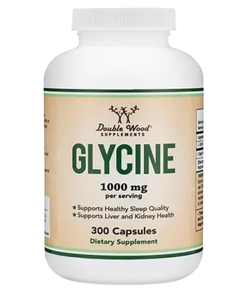 Double Wood Supplements Glycine 1000 мг Глицин - 300 капсули, 150 дози