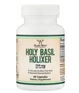 Double Wood Supplements Holy Basil Holixer 250 мг Свещен Босилек При Стрес и Лошо Настроение - 60 капсули, 60 дози