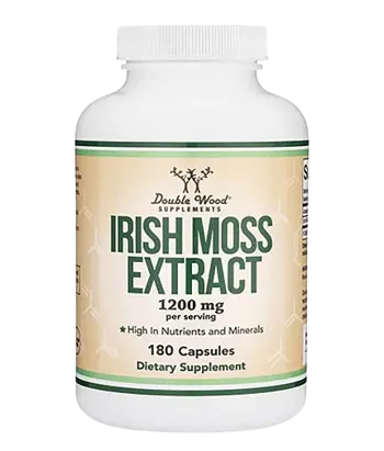 Double Wood Supplements Irish Sea Moss Extract 1200 мг Червени Водорасли (ирландски мъх) - 180 капсули за 3 месеца прием, 90 дози
