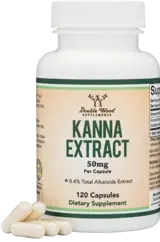 Double Wood Supplements Kanna Extract 50 мг Канна за Добро Настроение, Мотивация и Тонус - 120 капсули за 4 месеца прием, 120 дози