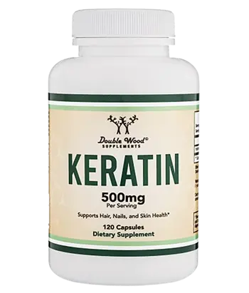 Double Wood Supplements Keratin 500 мг Кератин - 120 капсули за 2 месеца прием, 60 дози