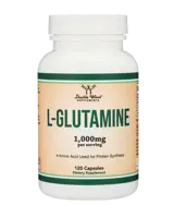 Double Wood Supplements L-Glutamine 500 мг Л-Глутамин За Чревната Бариера и Здравето на Мускулите - 120 капсули за 2 месеца прием, 60 дози