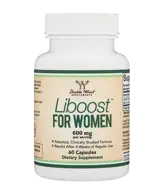 Double Wood Supplements Liboost™ with Damiana 600 мг Хормонални Проблеми Дамиана - 60 капсули, 30 дози