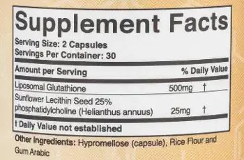 Double Wood Supplements Liposomal Glutathione 250 мг Антиоксидант, Защита на Черния Дроб Липозомен Глутатион - 60 капсули, 30 дози