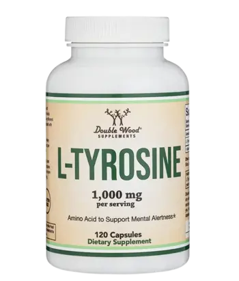 Double Wood Supplements L-Tyrosine 500 мг Щитовидна Жлеза и Мозъчна Функция - 120 капсули за 2 месеца прием, 60 дози