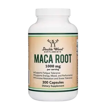 Double Wood Supplements Maca Root 1000 мг Корен От Мака - 300 капсули за 5 месеца прием, 300 дози