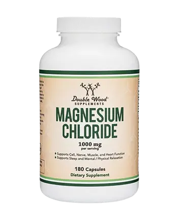 Double Wood Supplements Magnesium Chloride 120 мг Магнезий (Хлорид) - 180 капсули за 3 месеца прием, 90 дози