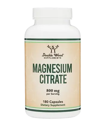 Double Wood Supplements Magnesium Citrate 800 мг Нервна Система и Мускулатура Магнезий Цитрат - 180 капсули за 3 месеца прием, 90 дози