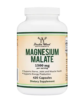 Double Wood Supplements Magnesium Malate 225 мг Магнезий Малат - 420 капсули за 140 дни прием, 140 дози