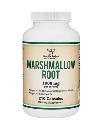 Double Wood Supplements Marshmallow Root 1000 мг Бяла Ружа (Корен) - 210 капсули за 105 дни прием, 105 дози