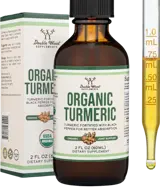 Double Wood Supplements Organic Turmeric Drops Куркума + Черен Пипер, Джинджифил, Розмарин, Канела и Салвия - 60 мл капки, 60 дози