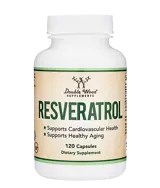 Double Wood Supplements Resveratrol 250 мг Ресвератрол - 120 капсули за 2 месеца прием, 60 дози
