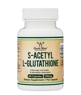 Double Wood Supplements S-Acetyl-L-Glutathione 100 мг S-Ацетил-L-Глутатион - 60 капсули за 2 месеца прием, 60 дози
