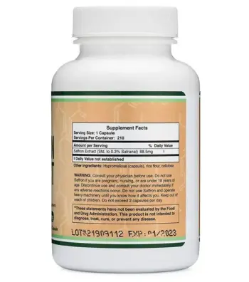 Double Wood Supplements Saffron Extract Екстракт от Шафран - 210 капсули за 7 месеца прием, 210 капсули