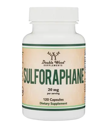 Double Wood Supplements Sulforaphane 20 мг Антиоксидант Сулфорафан (Sulforaphane) - 120 капсули, 60 дози