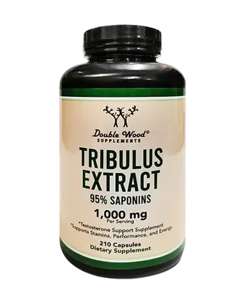 Double Wood Supplements Tribulus Extract 1000 мг Бабини Зъби Екстракт - 210 капсули за 105 дни прием, 105 дози