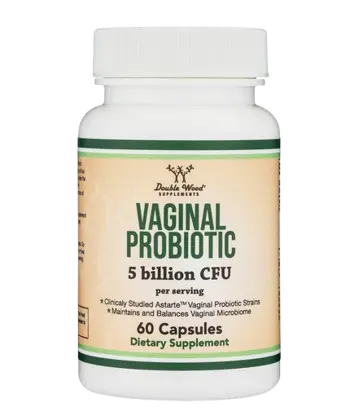 Double Wood Supplements Vaginal Probiotic 5 Billion Active Cells Пробиотик за Жени за Здрава Вагинална Флора, 5 млрд. Активни Пробиотици - 60 капсули, 30 дози