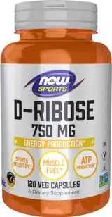 NOW Foods D-Ribose 750 мг Рибоза - 120 веге капсули, 20 дози