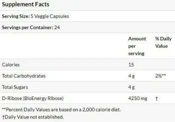 Doctor's Best D-Ribose 850 mg За енергия и възстановяване