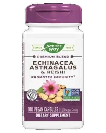 Nature's Way Echinacea & Astragalus & Reishi 400 mg За силен имунитет х 100 капсули