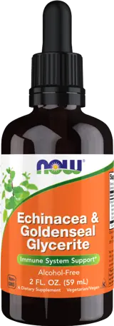 NOW Foods Echinacea & Goldenseal Glycerite Ехинацея и Голдънсийл в Течна Форма - 59 мл, 37 дози