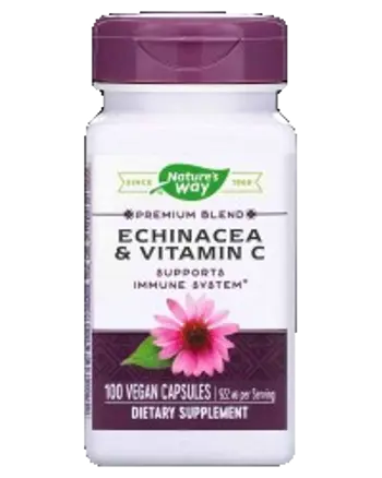 Nature's Way Echinacea + Vitamin C За силен имунитет х 100 веган капсули