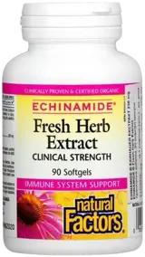Echinamide Fresh Herb Extract Clinical Strength 250 mg 90 Гел капсули, 90 Дози - Ехинацея