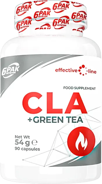 6PAK Nutrition CLA + Green Tea Kонюгирана Линолова Киселина + Зелен Чай - 90 капсули, 30 дози