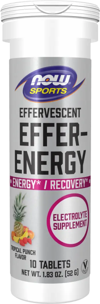 NOW Foods Effer-Energy Effervescent Energy Ефервесцентни Електролитни Таблетки - 10 разтворими таблетки, 10 дози