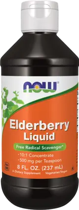 NOW Foods Elderberry Liquid 10:1 Concentrate Течен Бъз - 237 мл, 47 дози