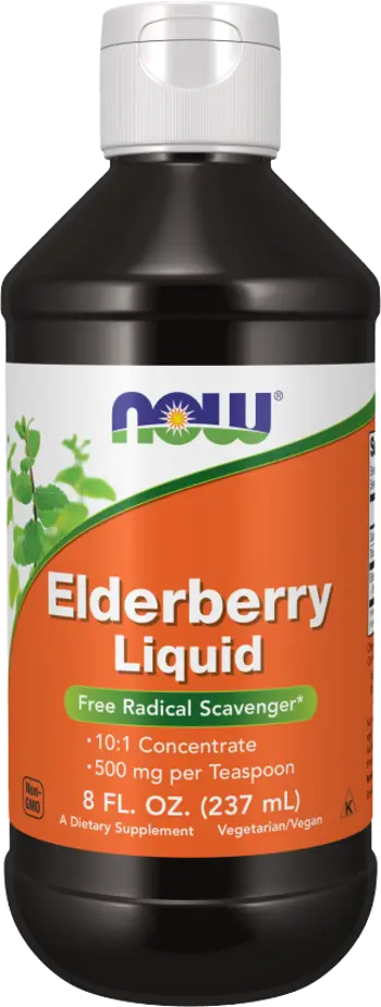 NOW Foods Elderberry Liquid 10:1 Concentrate Течен Бъз - 237 мл, 47 дози