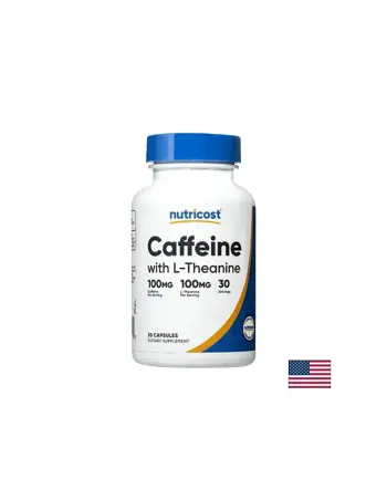 Nutricost Caffeine with L-Theanine Енергия и добро настроение х 30 капсули
