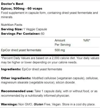 Doctor's Best EpiCor 500 mg High Metabolite Immunogens