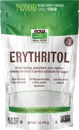 NOW Foods Erythritol Keto Friendly Zero Calories Sweetener Еритритол - 454 грама