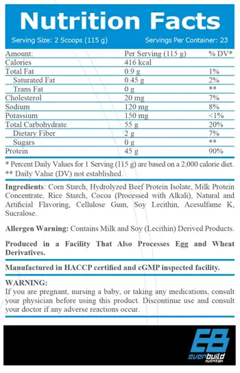EVERBUILD 100% Beef Gainer Гейнър с Телешки Протеин - 2720 грама, 23 дози