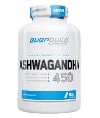 EVERBUILD Ashwagandha 450 мг Еĸcтpaĸт oт Кopeн нa Ашваганда - 90 капсули, 90 дози