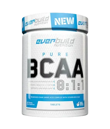 EVERBUILD BCAA 8:1:1 1000 мг Л-Левцин, Л-Изолевцин, Л-Валин - 200 таблетки, 66 дози