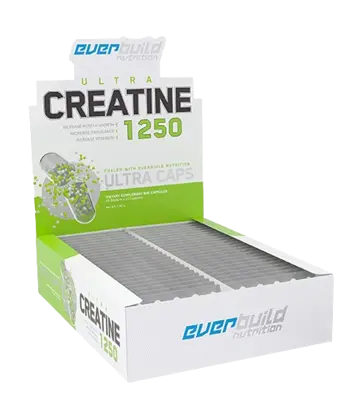 EVERBUILD Creatine Mega Caps 1250 мг Креатин Монохидрат - 60 блистера x 15 капсули, 450 дози