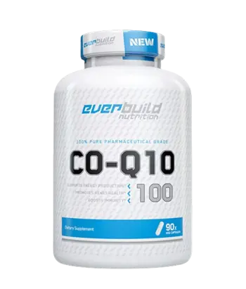 EVERBUILD High Potency CoenzymeQ10 CoQ10 100 мг Коензим Q10 Убиквинон - 90 вег капсули, 90 дози