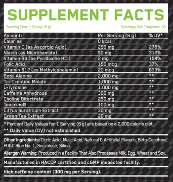 EVERBUILD NUKE – Pre-workout Предтренировъчен Азотен Бустър - 180 грама, 30 дози