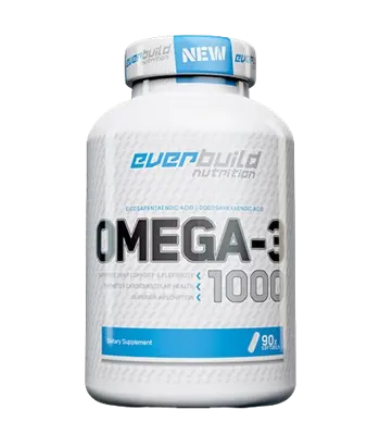 EVERBUILD Omega-3 Fish Oil 1000 мг Омега 3 Рибено Масло - 90 гел капсули, 90 дози