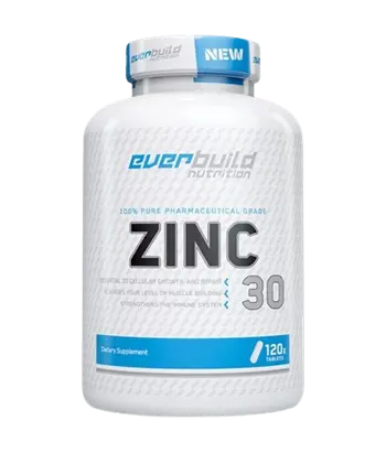 EVERBUILD Zinc Bisglycinate 30 мг Цинк Бисглицинат - 120 таблетки, 120 дози