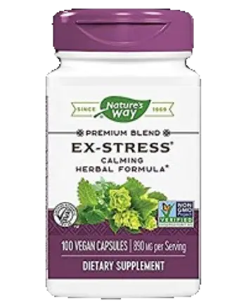 Nature's Way Ex-Stress 445 mg Билкова формула за успокояване х 100 веган капсули