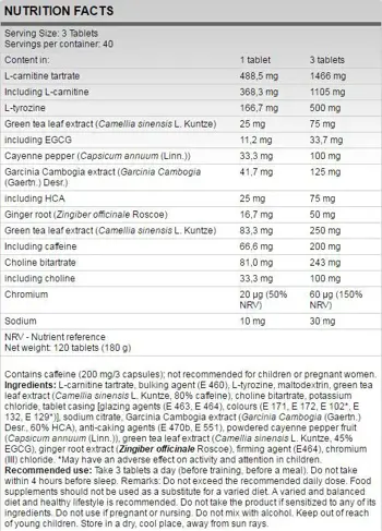 FA Nutrition Xtreme THYROBURN Термогенен Фетбърнър - 120 таблетки, 40 дози