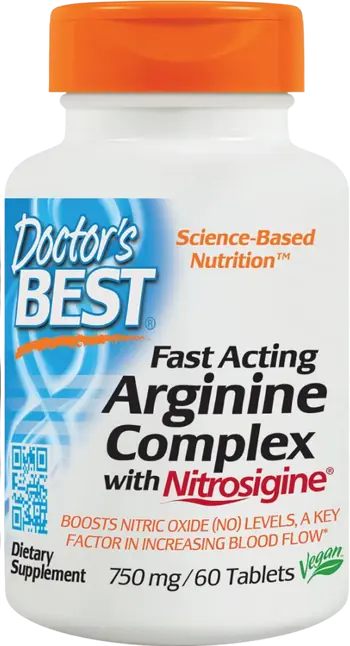 Doctor's Best Fast Acting Arginine Complex With Nitrosigine 750 mg За максимално напомпване и кръвен поток х 60 таблетки