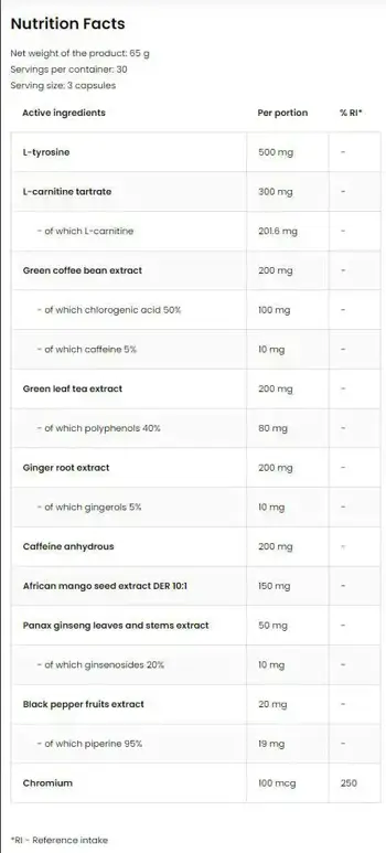 Fat Burner / Extreme 90 капсули, 30 Дози