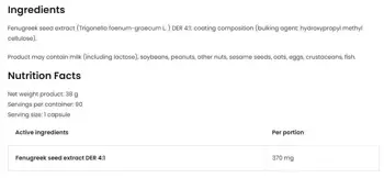 OstroVit Fenugreek 370 мг 4:1 Seed Extract Сминдух Екстракт - 90 капсули, 90 дози