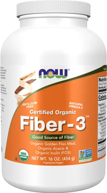 NOW Foods Fiber - 3 Комплекс с Фибри - 454 грама, 27 дози