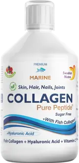 Swedish Nutra Fish Collagen 10 000 mg with Hyaluronic Acid + Vitamin C Течен рибен колаген за кожа, коса, нокти и стави
