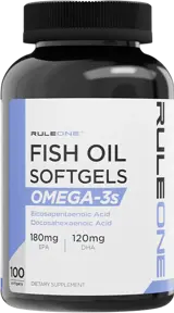 Rule1 Fish Oil Omega-3 1000 мг Стандартизирано Рибено Масло - 100 гел капсули, 100 дози